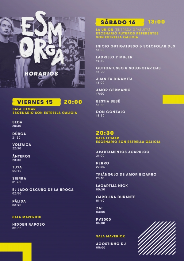 Horarios y mapa del Esmorga Fest 2019